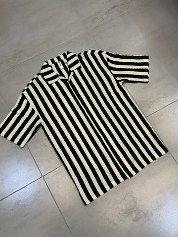 Relaxed Fit Textured Stripe Button-Down