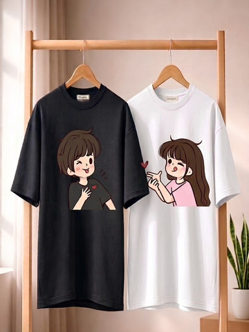 "Catch My Heart" Oversized Graphic Tee Set