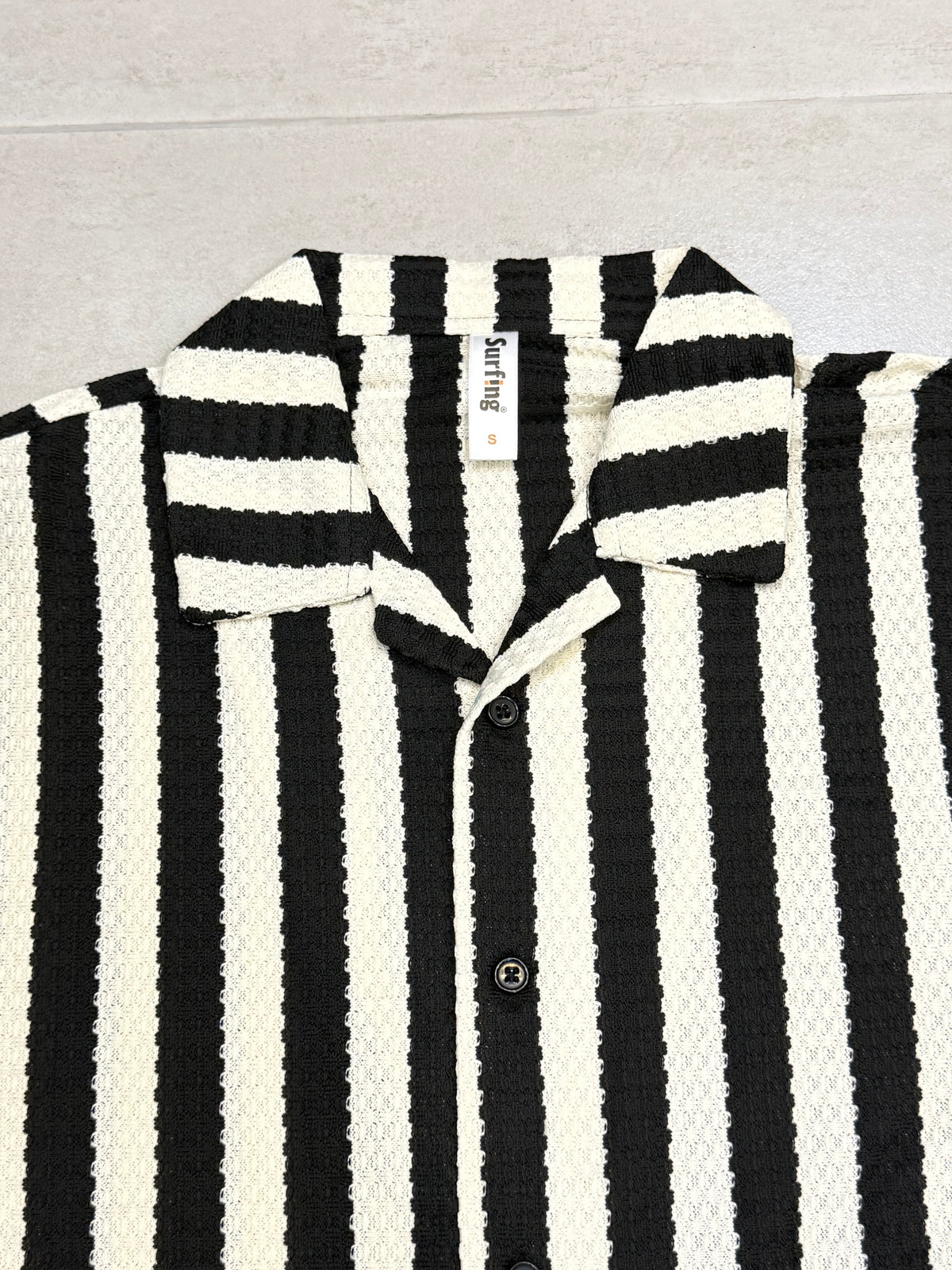Relaxed Fit Textured Stripe Button-Down