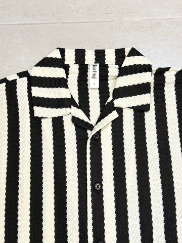 Relaxed Fit Textured Stripe Button-Down