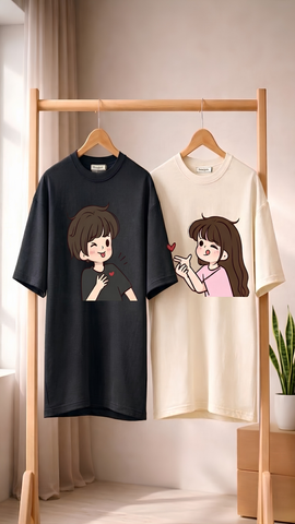 "Catch My Heart" Oversized Graphic Tee Set