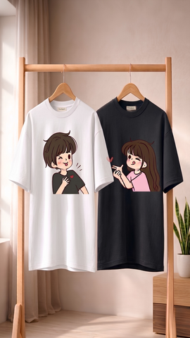 "Catch My Heart" Oversized Graphic Tee Set