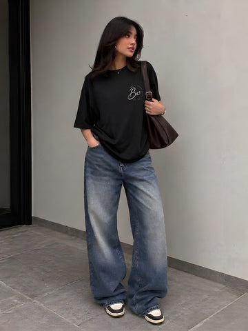 "Don't Judge" Graphic Oversized Tee